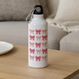 Cute Pink Bow Water Bottle – 500ml Stainless Steel Aesthetic Flask