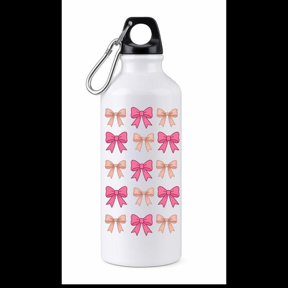 Cute Pink Bow Water Bottle – 500ml Stainless Steel Aesthetic Flask