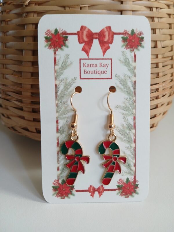 s-l1600-1.jpg Christmas Earrings, stocking fillers Gingerbread Santa Candy Cane Reindeer |