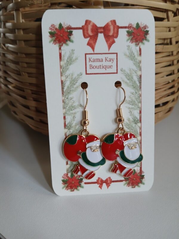 s-l1600-2.jpg Christmas Earrings, stocking fillers Gingerbread Santa Candy Cane Reindeer |