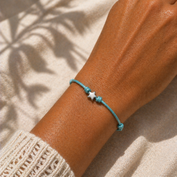 s-l1600-98.png Adjustable Cotton Cord Anklet Silver Star Boho Minimalist Friendship Anklet