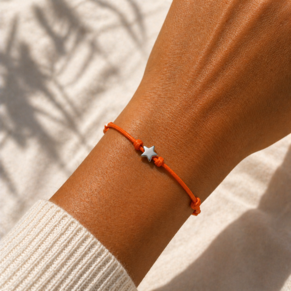 s-l1600-99.png Adjustable Cotton Cord Anklet Silver Star Boho Minimalist Friendship Anklet