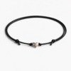 Adjustable Cotton Cord Anklet Silver heart charm