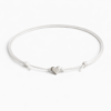 Adjustable Cotton Cord Anklet Silver heart charm